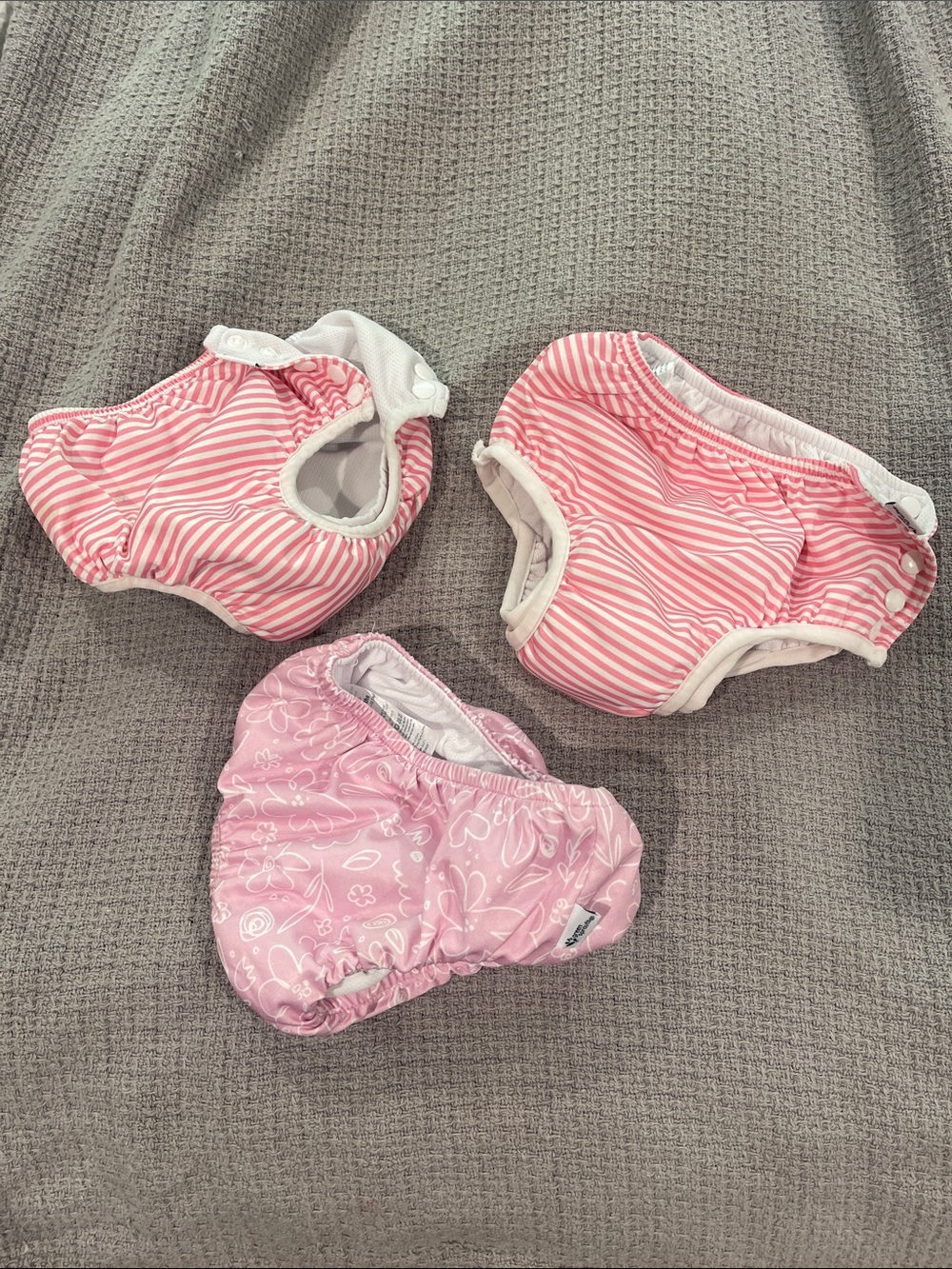Reusable Kids Swim Diaper Covers - Pink Stripe & Print Trio